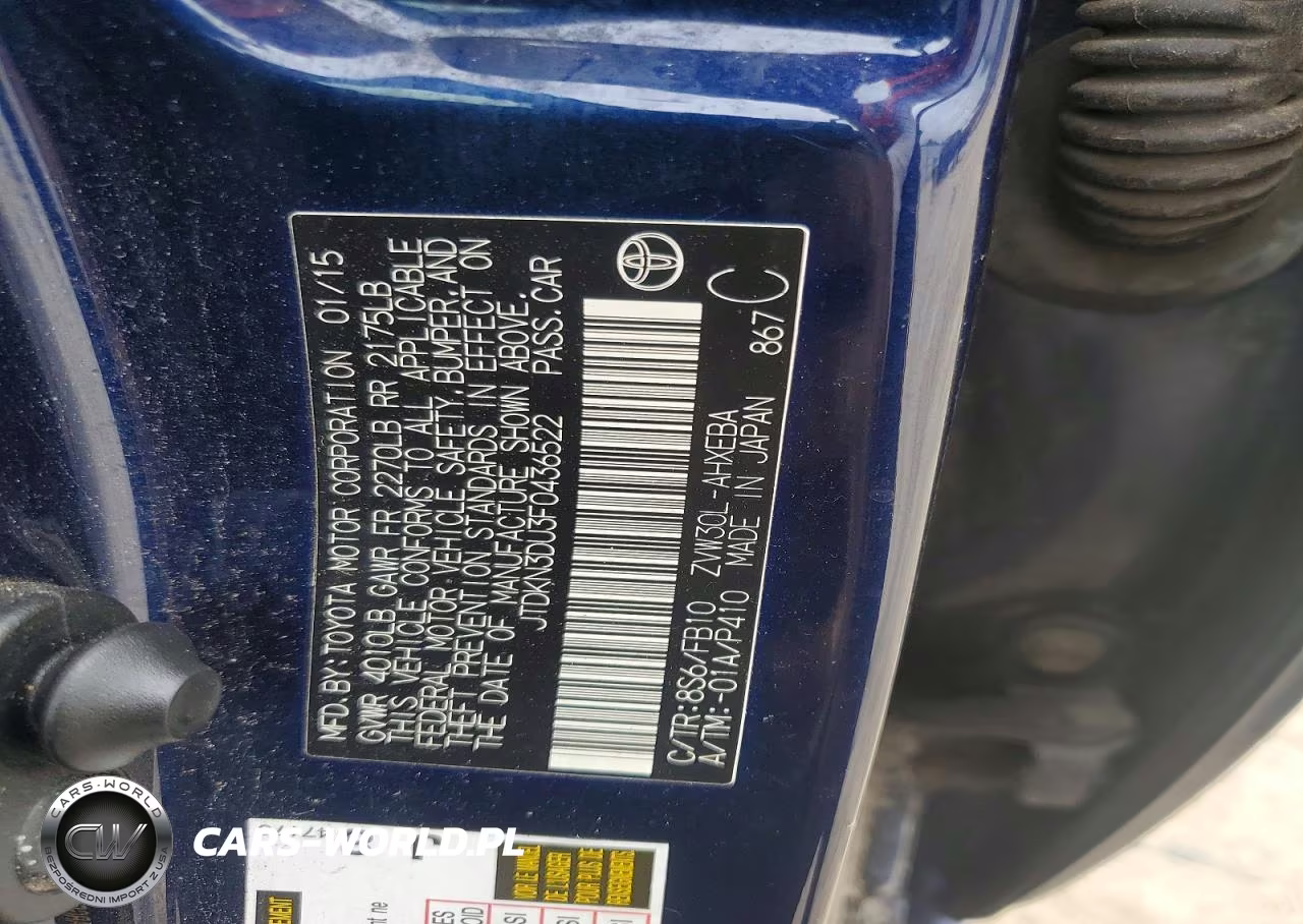 2015 Toyota Prius Two VIN:JTDKN3DU3F0436522 - 12