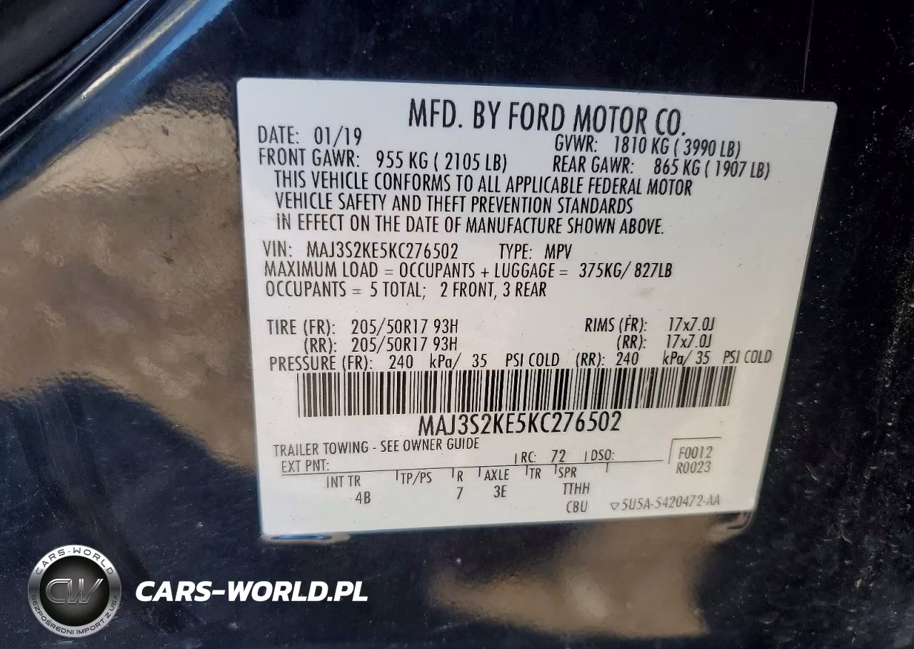2019 Ford Ecosport Titanium VIN:MAJ3S2KE5KC276502 - 13