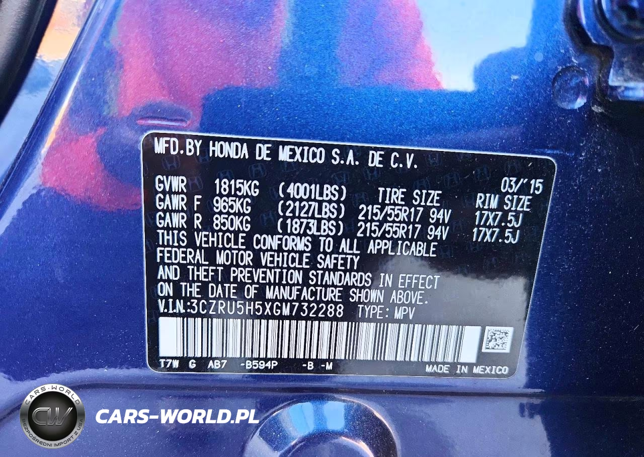 2016 Honda Hr-V Ex VIN:3CZRU5H5XGM732288 - 13