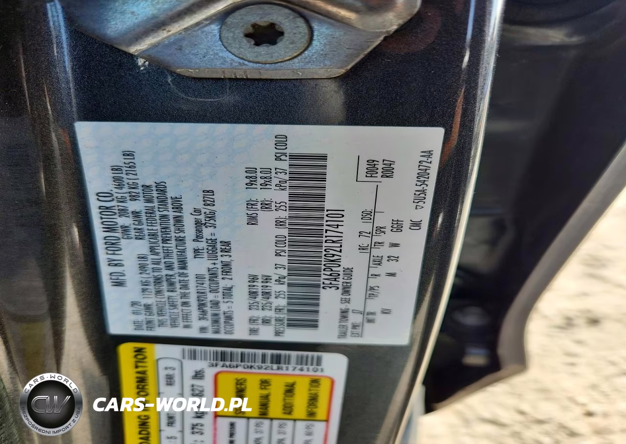 2020 Ford Fusion Titanium VIN:3FA6P0K92LR174101 - 12