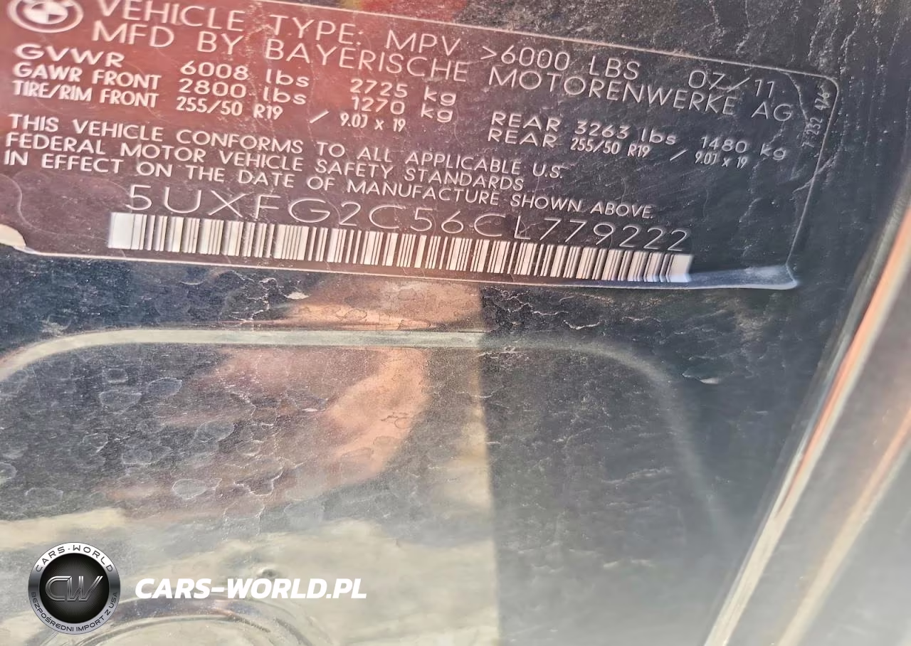2012 BMW X6 xDrive35I VIN:5UXFG2C56CL779222 - 13