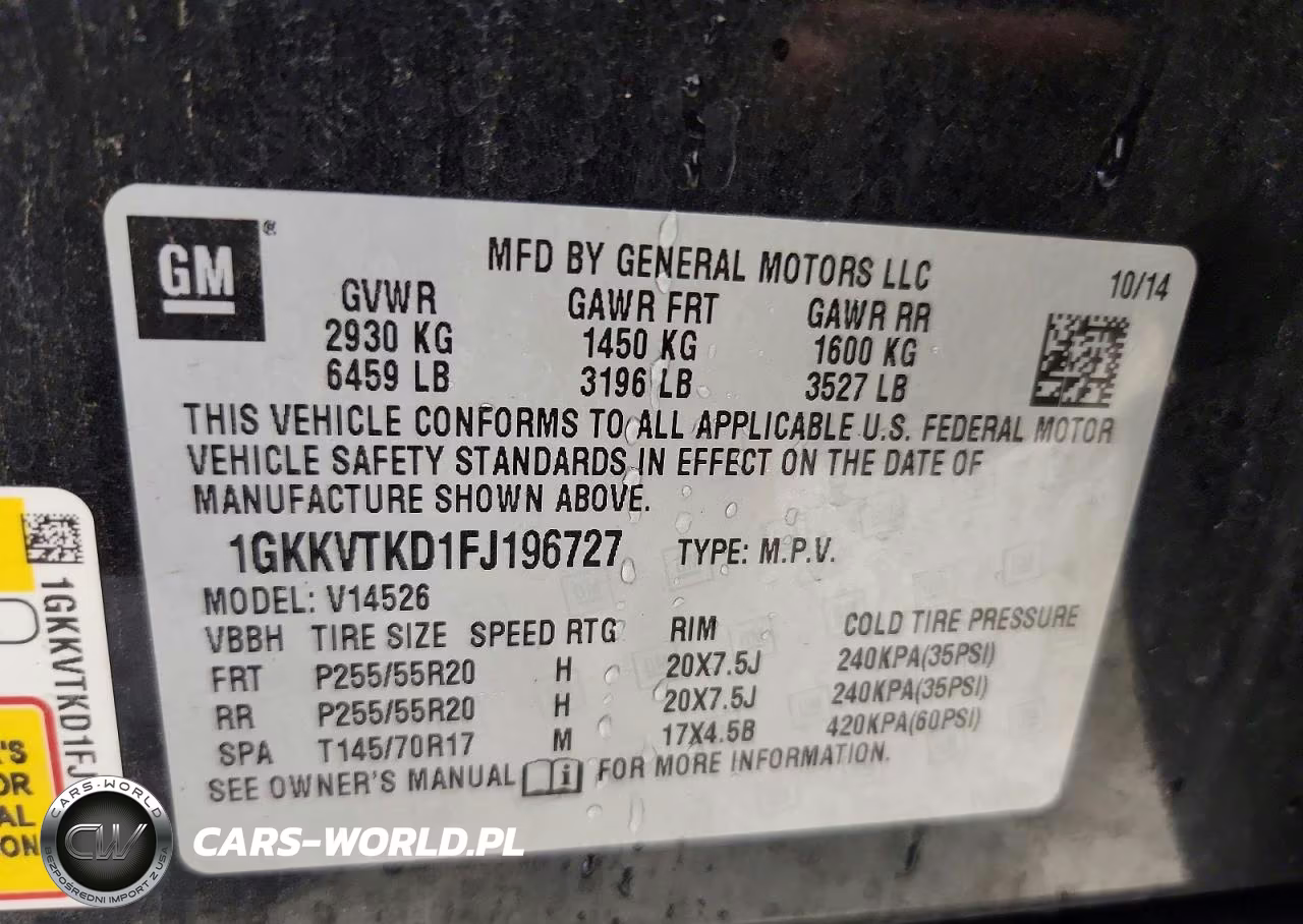 2015 GMC Acadia Denali VIN:1GKKVTKD1FJ196727 - 13