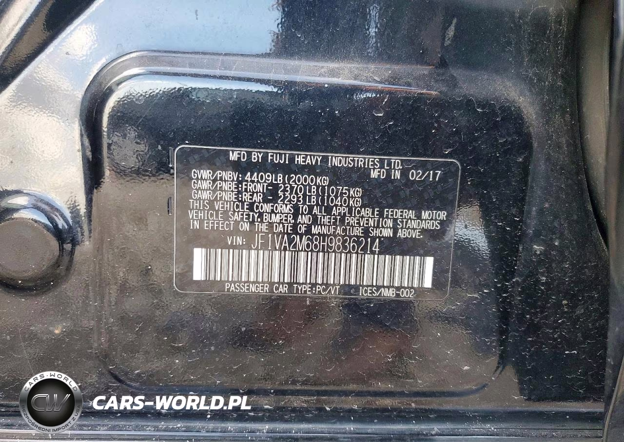 2017 Subaru Wrx Sti VIN:JF1VA2M68H9836214 - 12