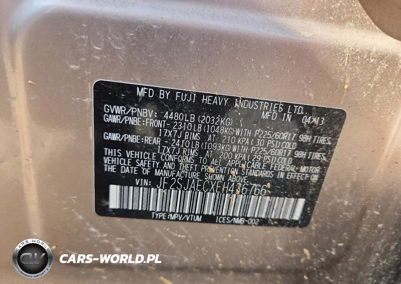 2014 Subaru Forester 2.5I Premium VIN:JF2SJAECXEH436766 - 13