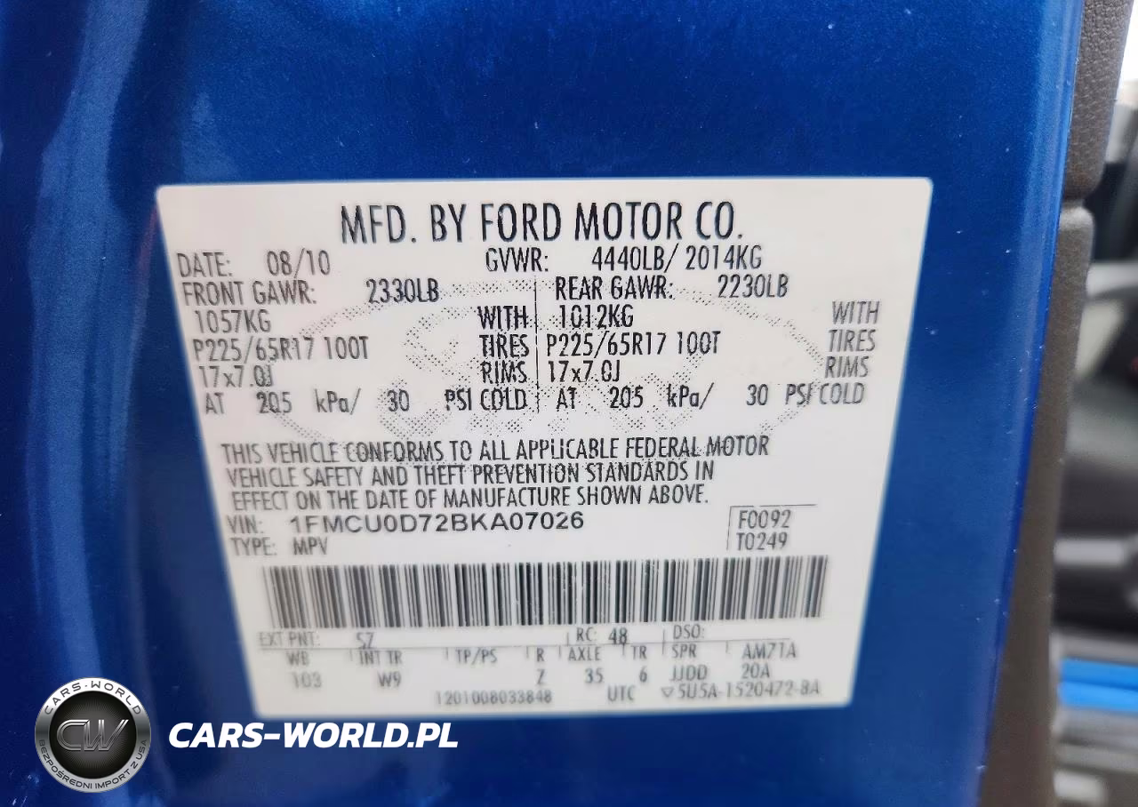 2011 Ford Escape Xlt VIN:1FMCU0D72BKA07026 - 13