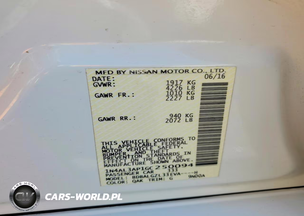 2016 Nissan Altima 2.5 S VIN:1N4AL3AP1GC250094 - 12