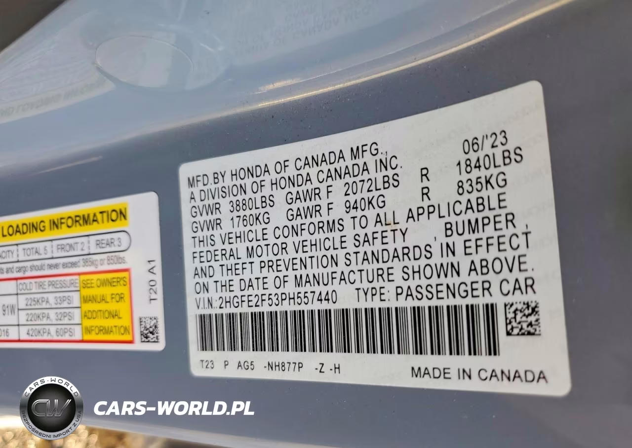 2023 Honda Civic Sport VIN:2HGFE2F53PH557440 - 12