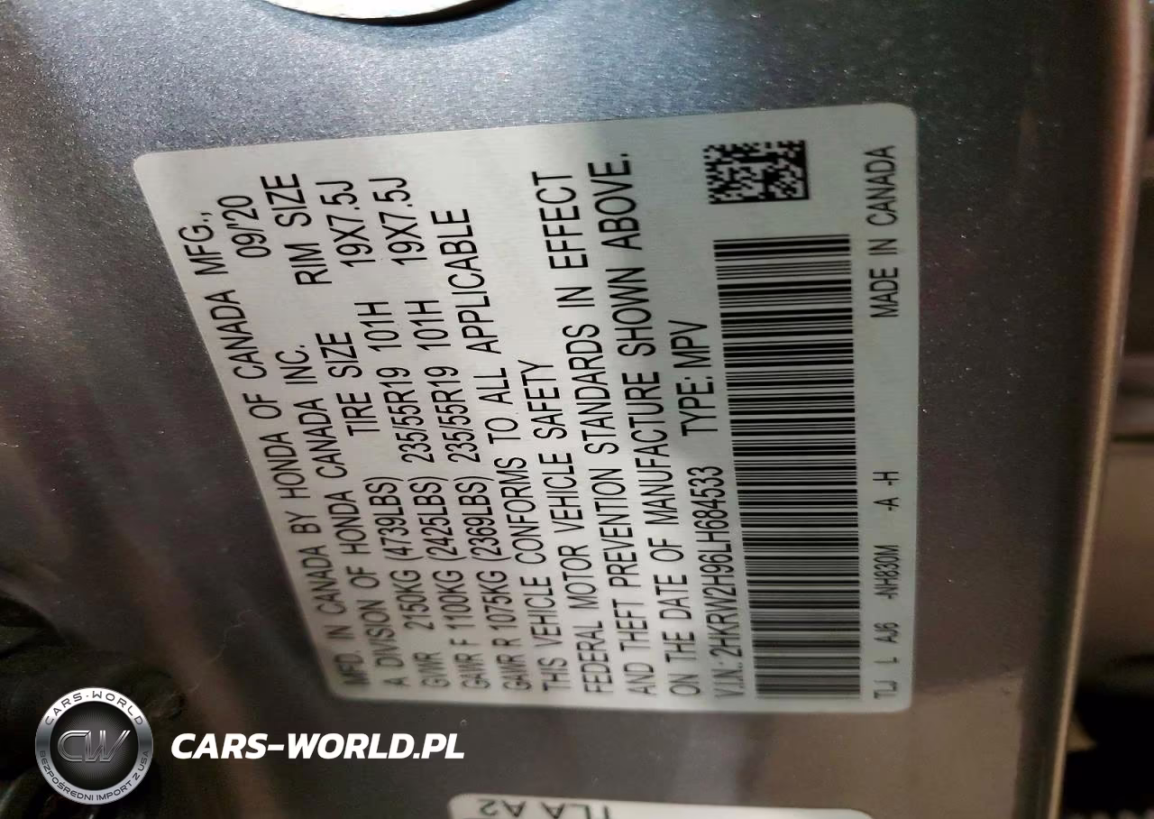 2020 Honda Cr-V Touring VIN:2HKRW2H96LH684533 - 13
