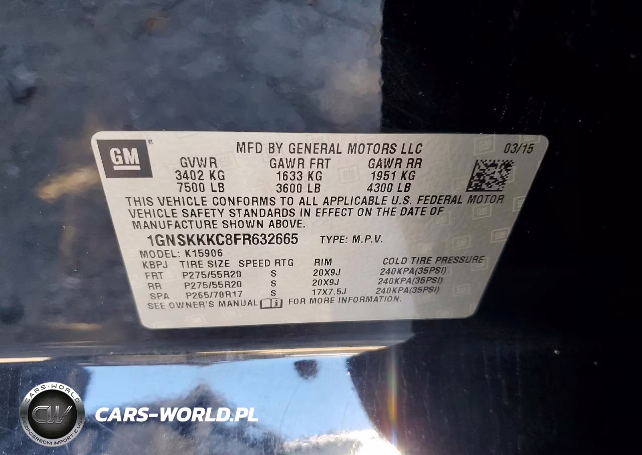 2015 Chevrolet Suburban K1500 Ltz VIN:1GNSKKKC8FR632665 - 13
