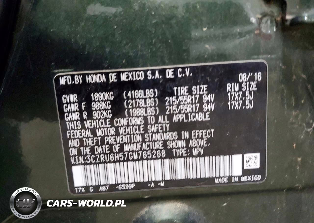 2016 Honda Hr-V Ex VIN:3CZRU6H57GM765268 - 12
