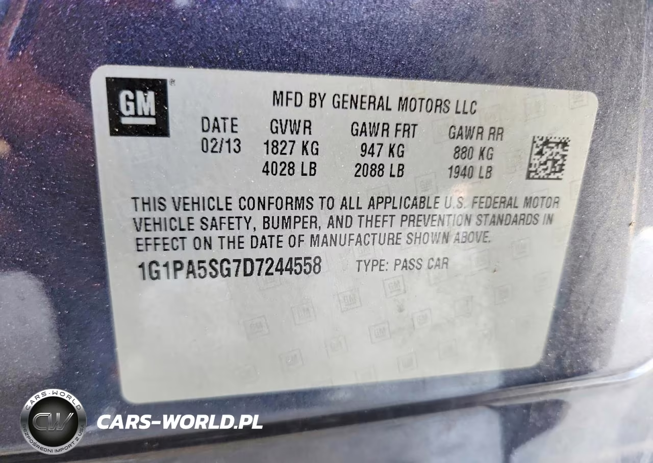 2013 Chevrolet Cruze Ls VIN:1G1PA5SG7D7244558 - 12