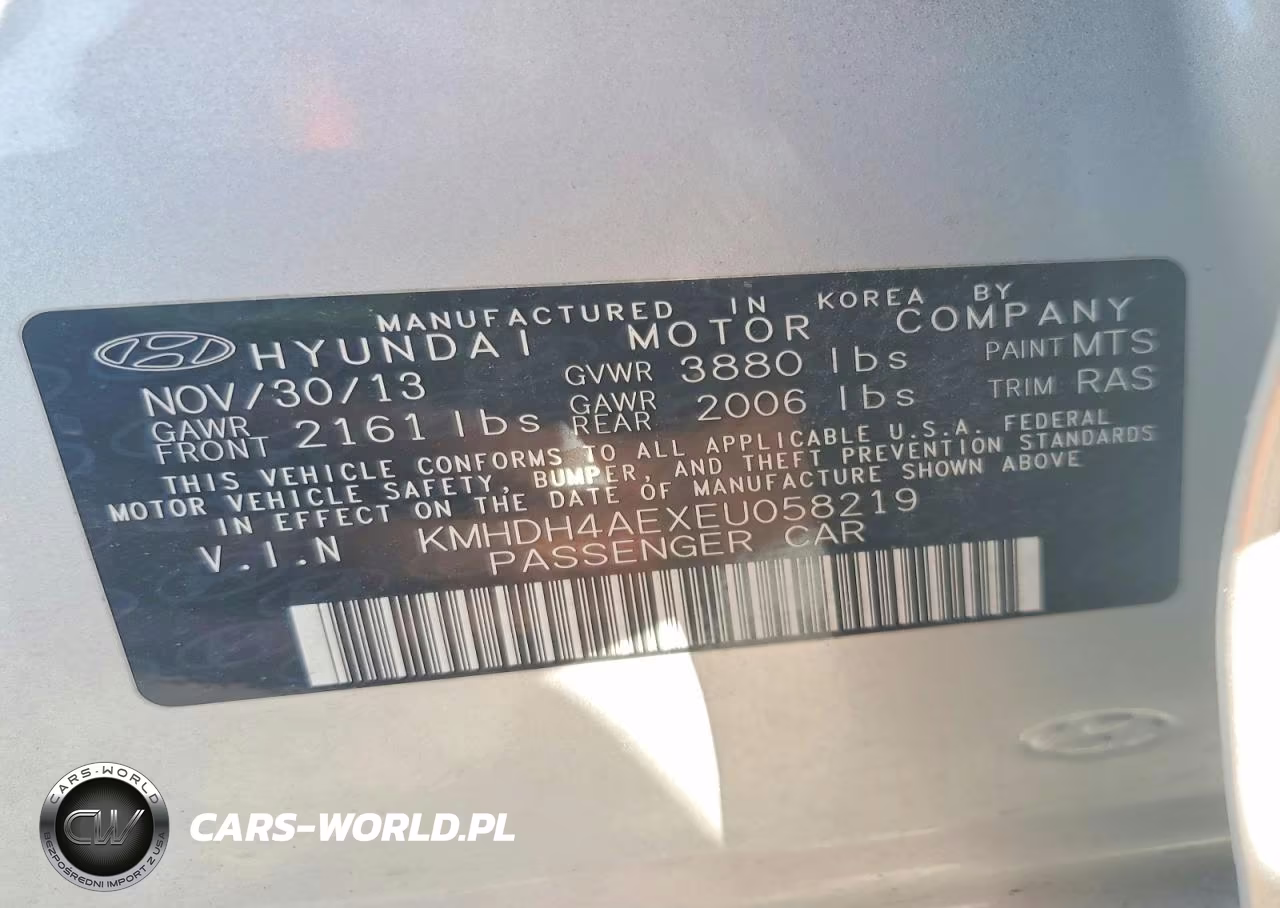 2014 Hyundai Elantra Se VIN:KMHDH4AEXEU058219 - 12