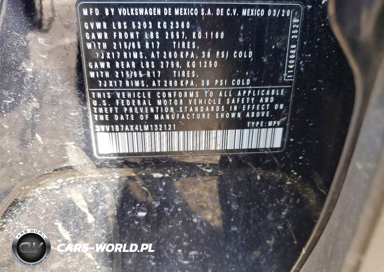 2020 Volkswagen Tiguan S VIN:3VV1B7AX4LM132121 - 12