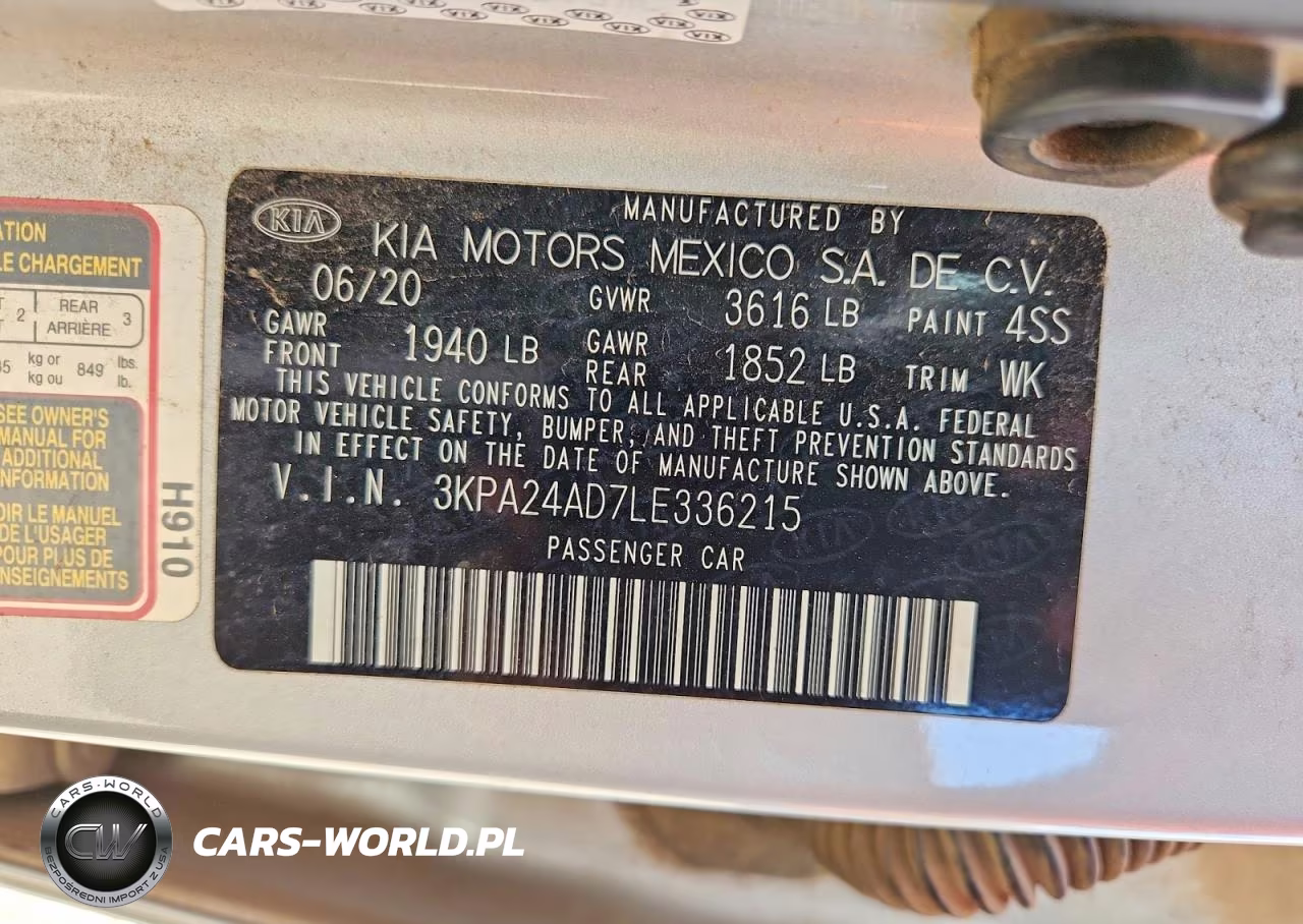 2020 Kia Rio S VIN:3KPA24AD7LE336215 - 13