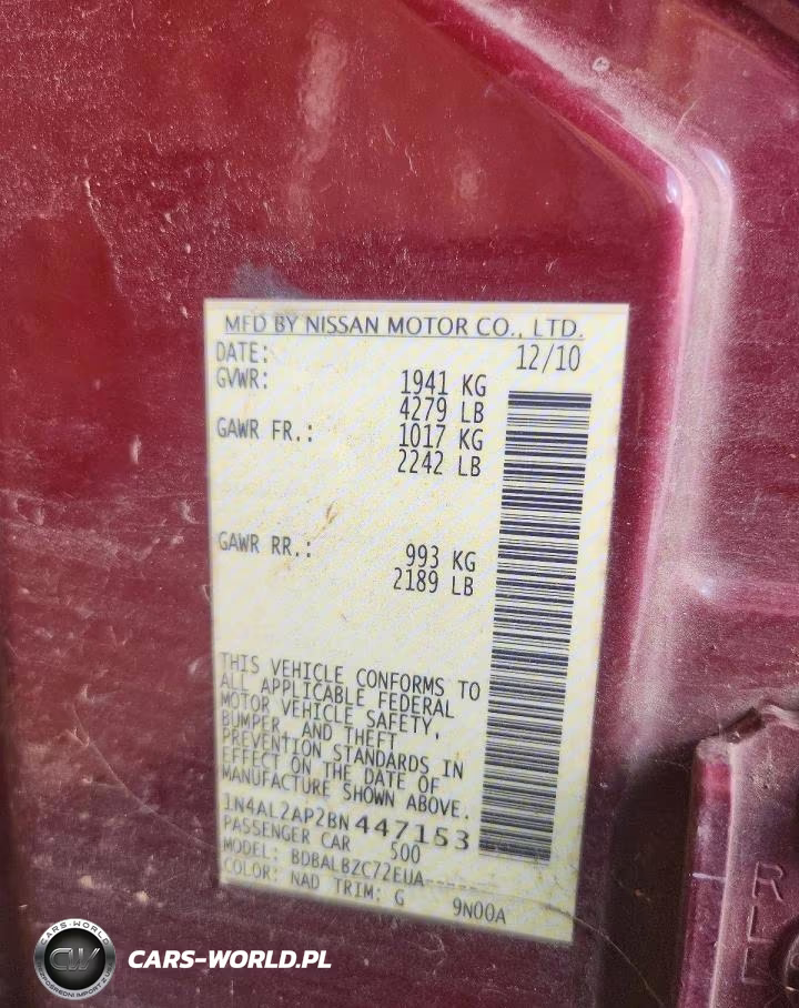 2011 Nissan Altima 2.5 S VIN:1N4AL2AP2BN447153 - 12