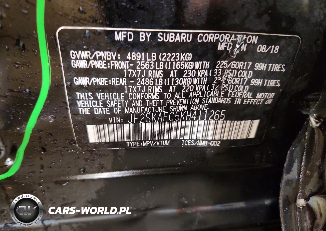 2019 Subaru Forester Premium VIN:JF2SKAEC5KH411265 - 12