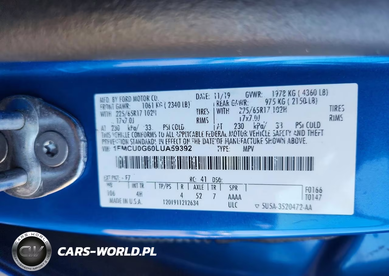 2020 Ford Escape Se VIN:1FMCU0G60LUA59392 - 13