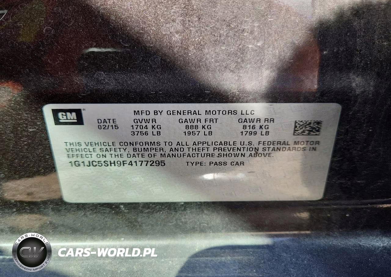 2015 Chevrolet Sonic Lt VIN:1G1JC5SH9F4177295 - 13