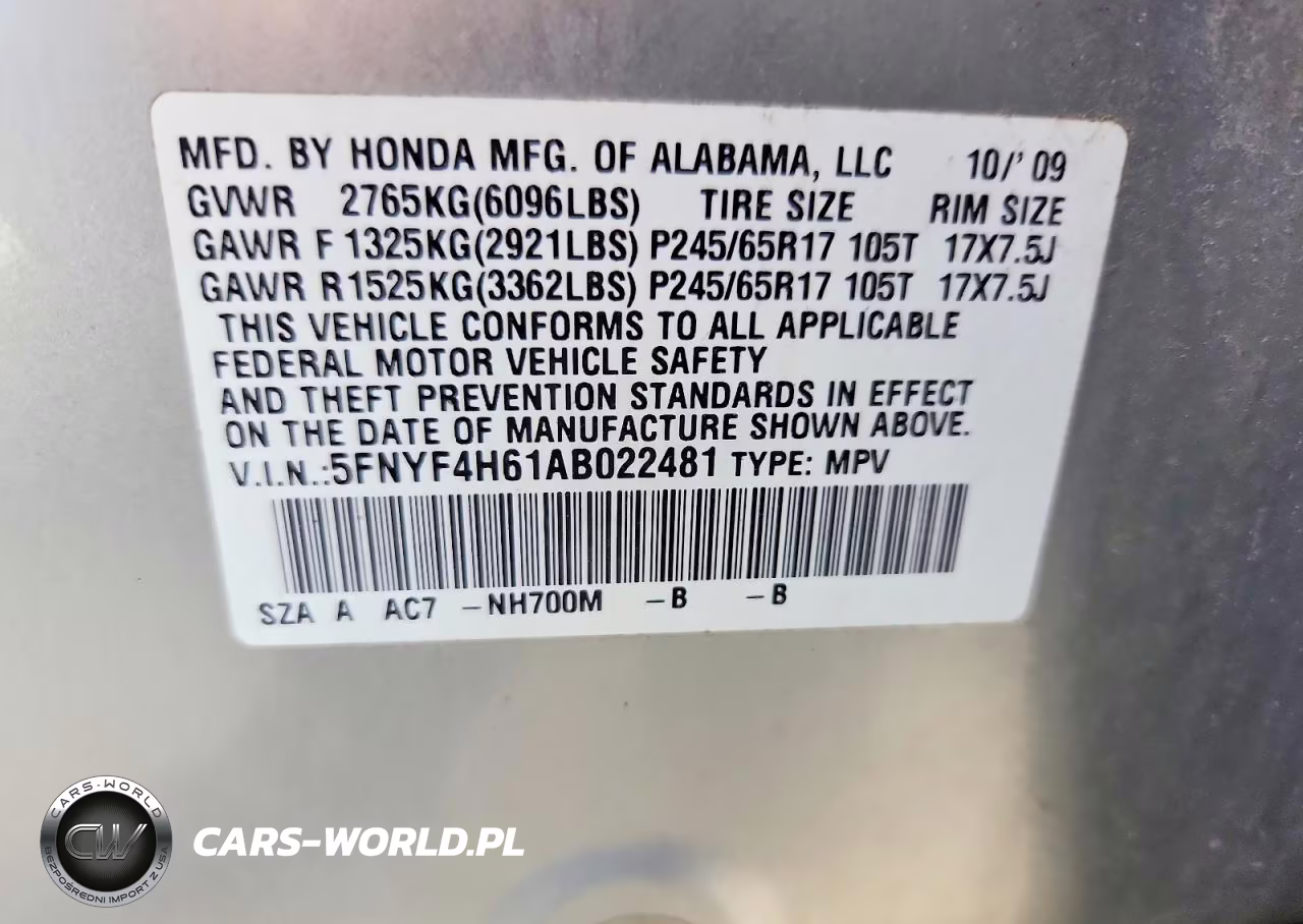 2010 Honda Pilot Exl VIN:5FNYF4H61AB022481 - 13