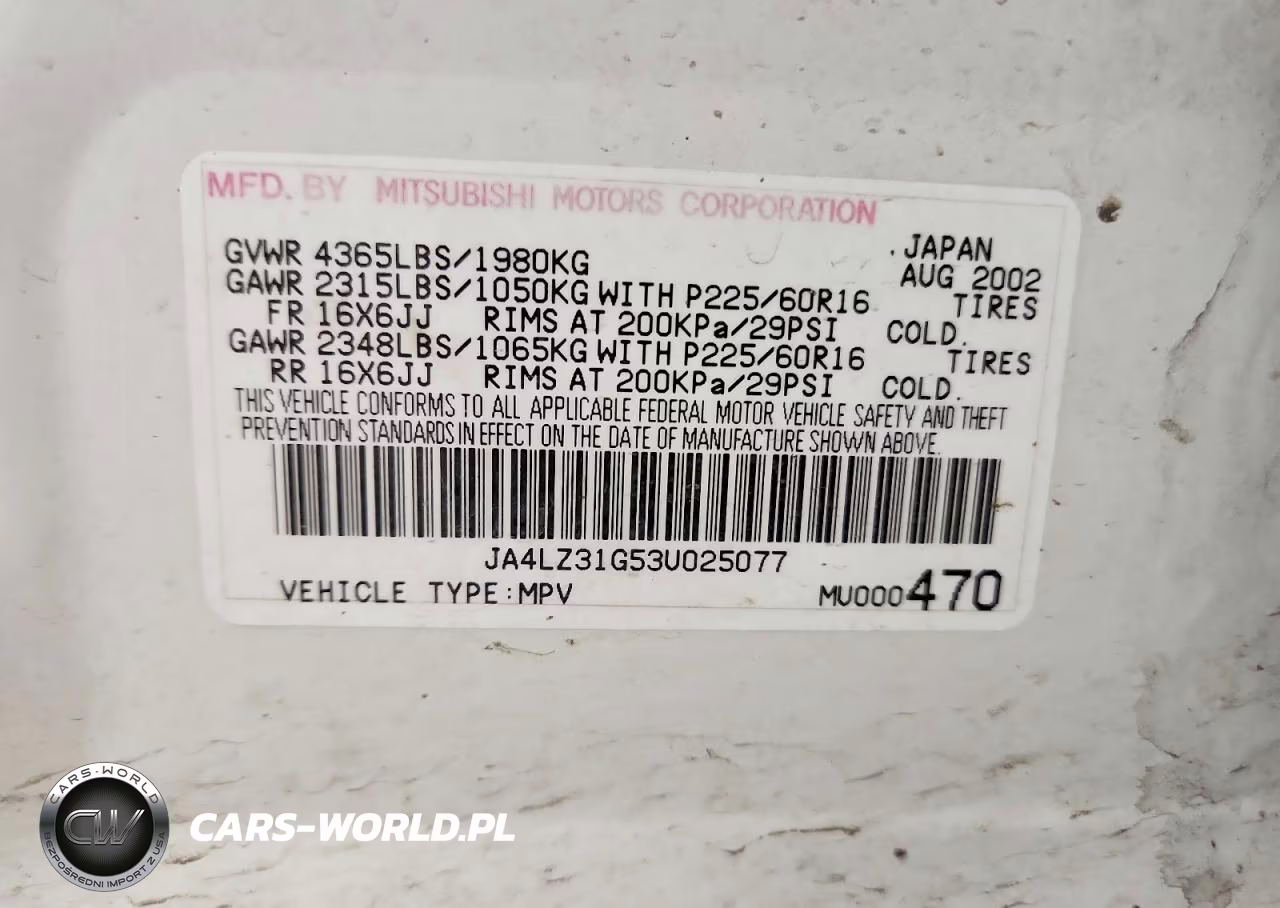 2003 Mitsubishi Outlander Ls VIN:JA4LZ31G53U025077 - 13