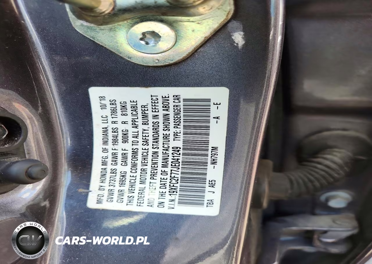 2018 Honda Civic Ex VIN:19XFC2F77JE041249 - 12