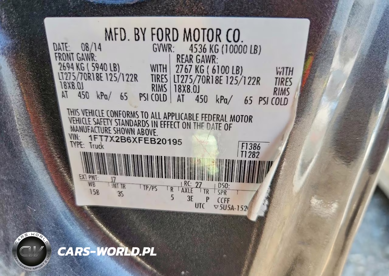 2015 Ford F250 Super Duty VIN:1FT7X2B6XFEB20195 - 12
