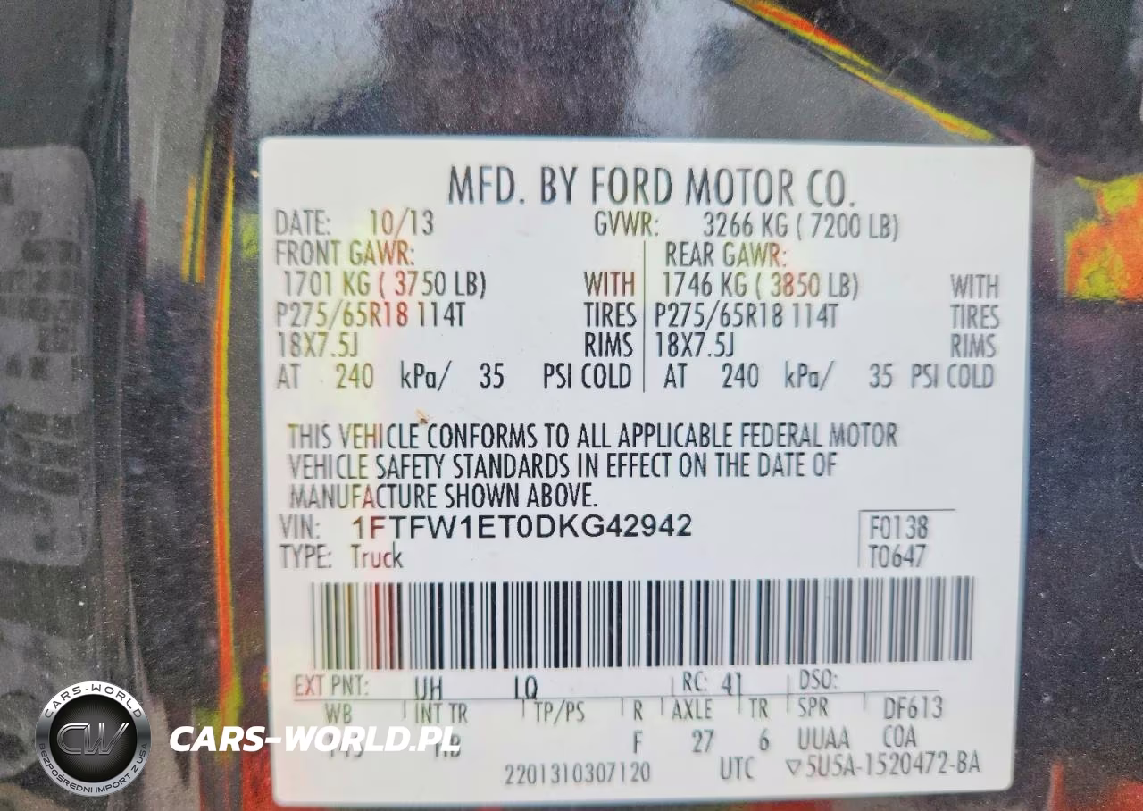 2013 Ford F150 Supercrew VIN:1FTFW1ET0DKG42942 - 12