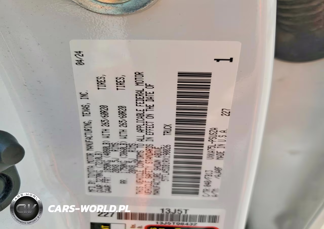 2024 Toyota Tundra Sr5 VIN:5TFLA5DB1RX190026 - 12