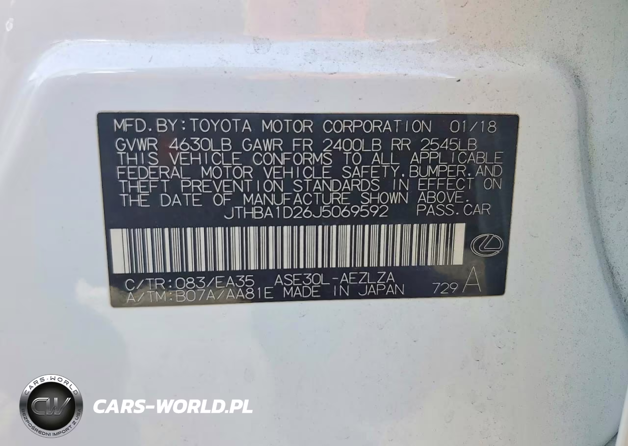 2018 Lexus Is 300 VIN:JTHBA1D26J5069592 - 12