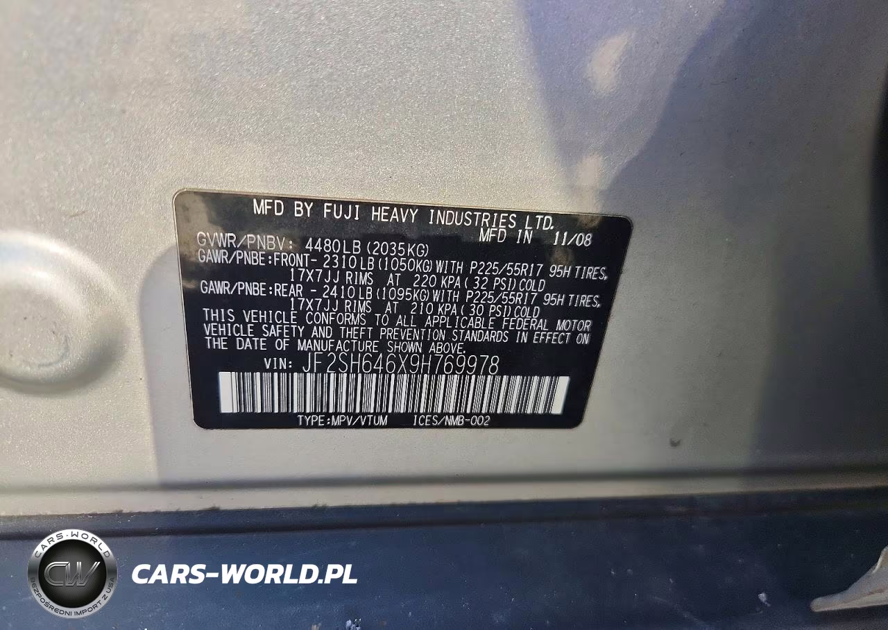 2009 Subaru Forester 2.5X Limited VIN:JF2SH646X9H769978 - 13