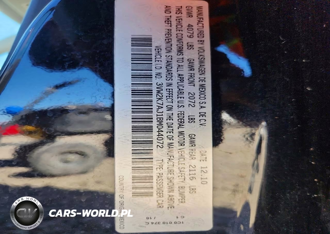 2011 Volkswagen Jetta Base VIN:3VW2K7AJ1BM044072 - 12
