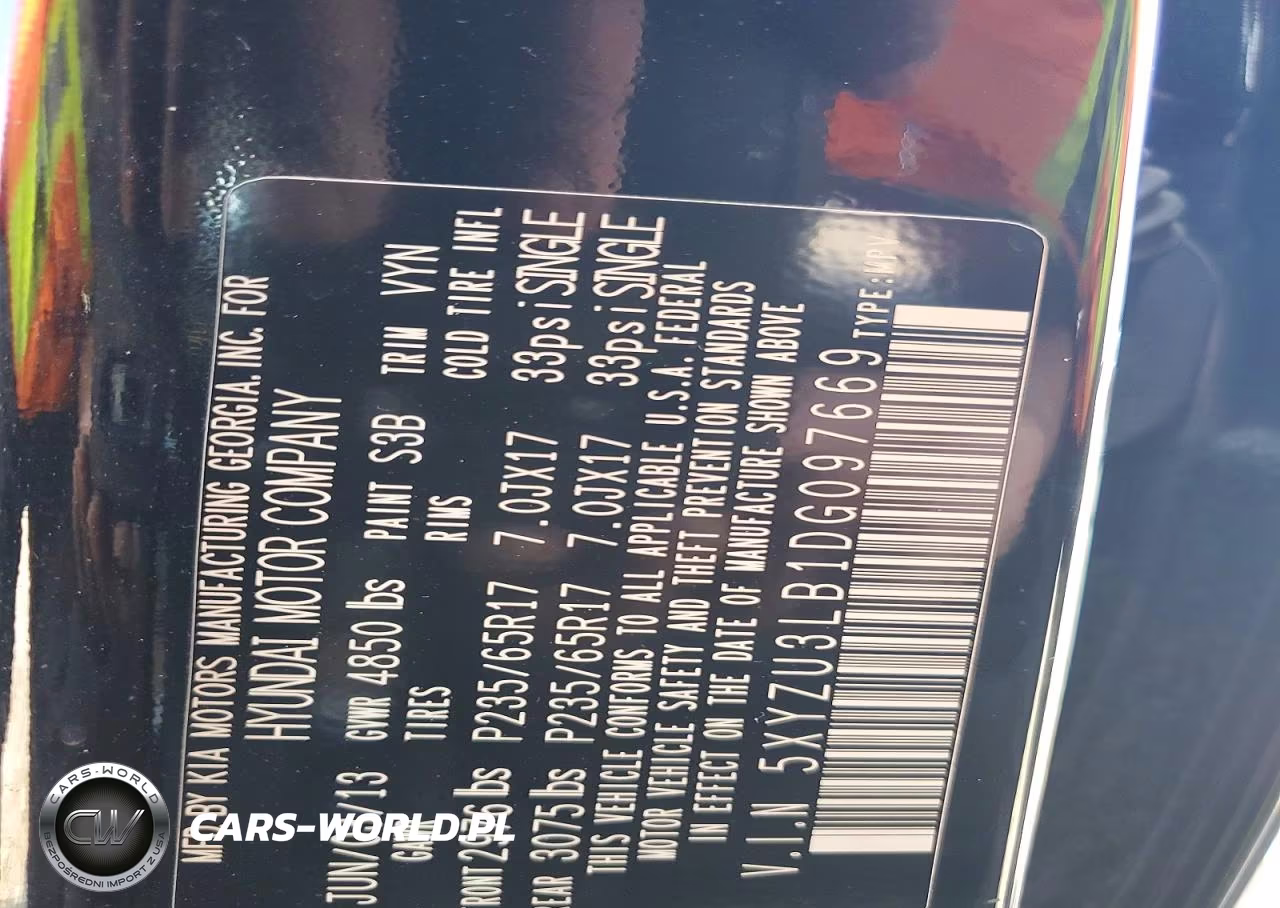 2013 Hyundai Santa Fe Sport 2.4L VIN:5XYZU3LB1DG097669 - 13