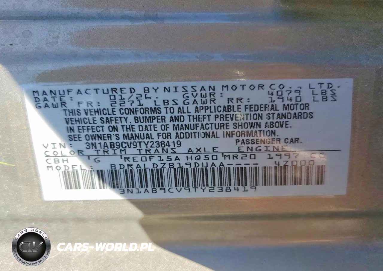 2026 Nissan Sentra Sv VIN:3N1AB9CV9TY238419 - 12