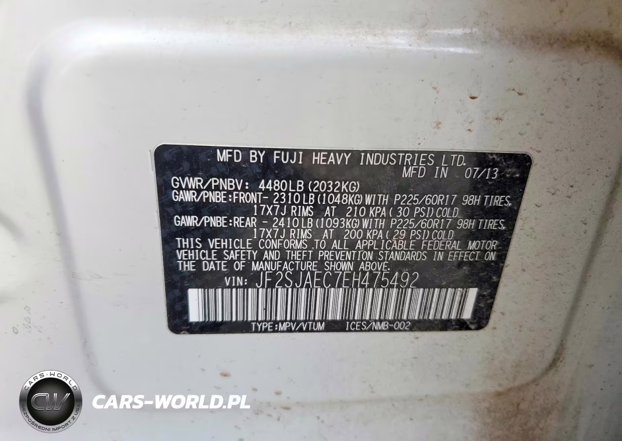 2014 Subaru Forester 2.5I Premium VIN:JF2SJAEC7EH475492 - 13