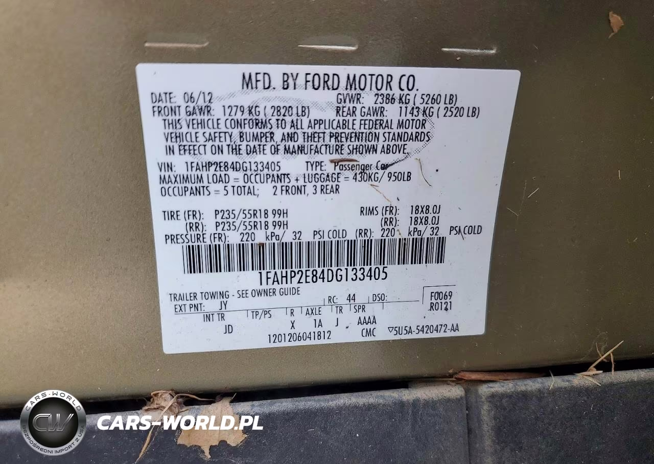 2013 Ford Taurus Sel VIN:1FAHP2E84DG133405 - 12