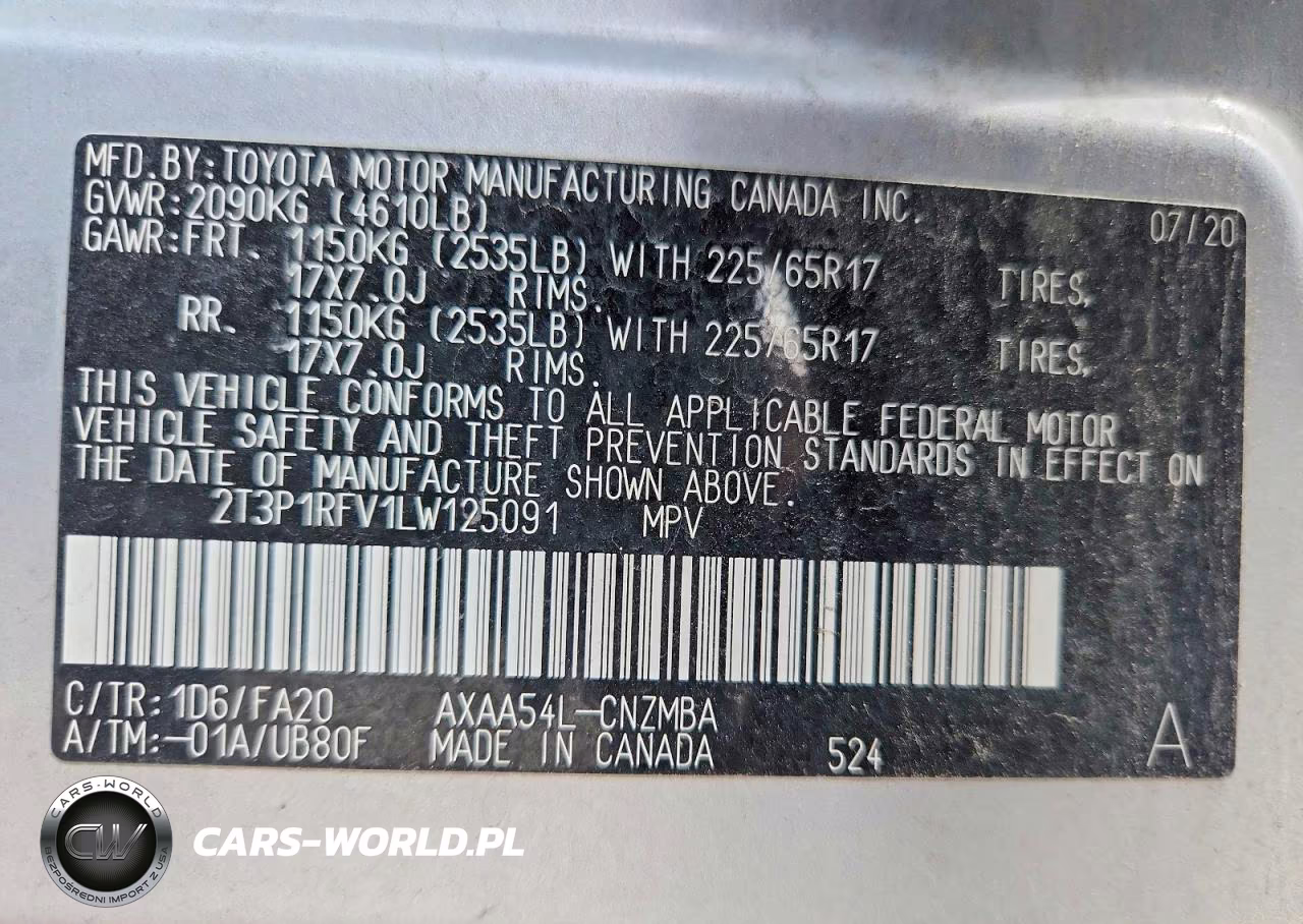 2020 Toyota Rav4 Xle VIN:2T3P1RFV1LW125091 - 13