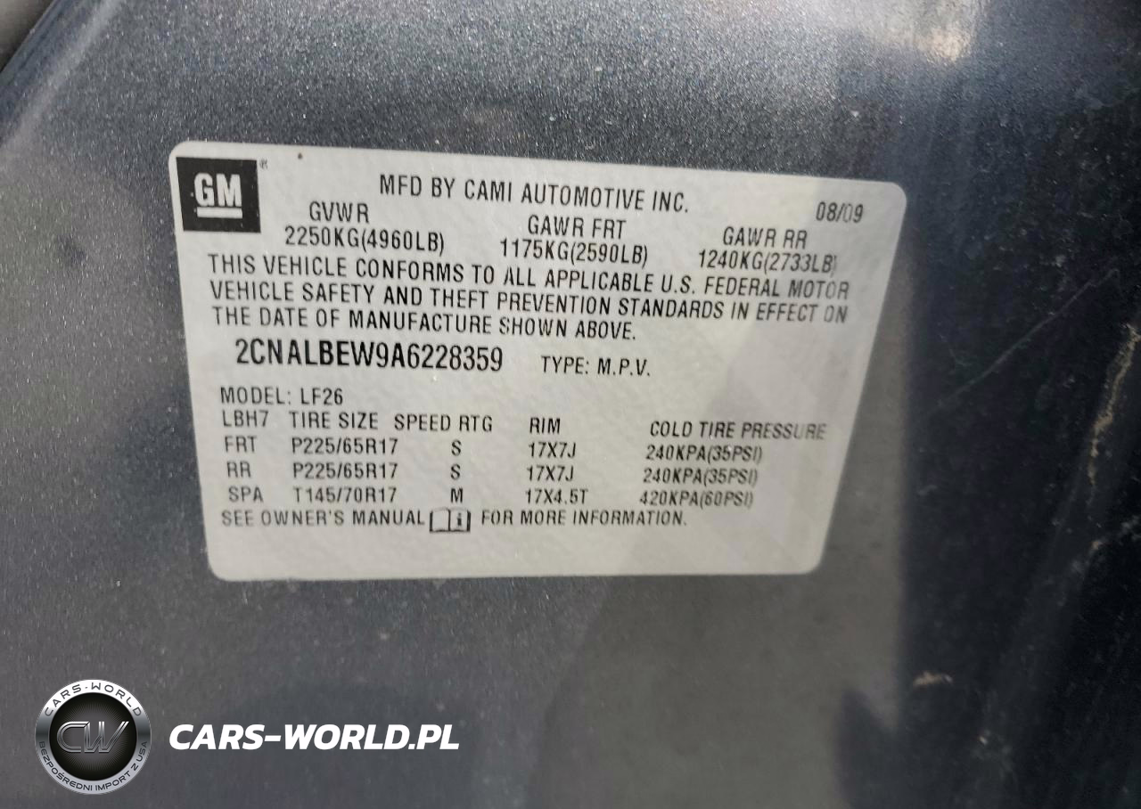 2010 CHEVROLET EQUINOX LS VIN:2CNALBEW9A6228359 - 13