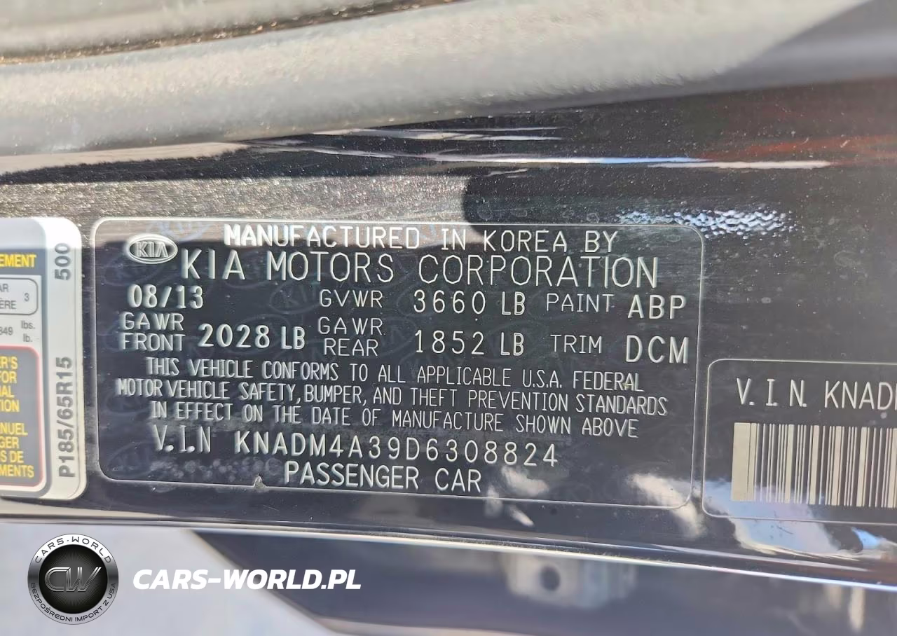2013 Kia Rio Lx VIN:KNADM4A39D6308824 - 12