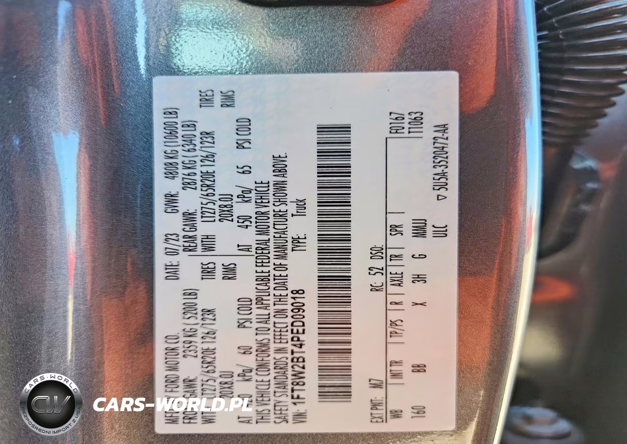 2023 Ford F250 Super Duty VIN:1FT8W2BT4PED09018 - 12