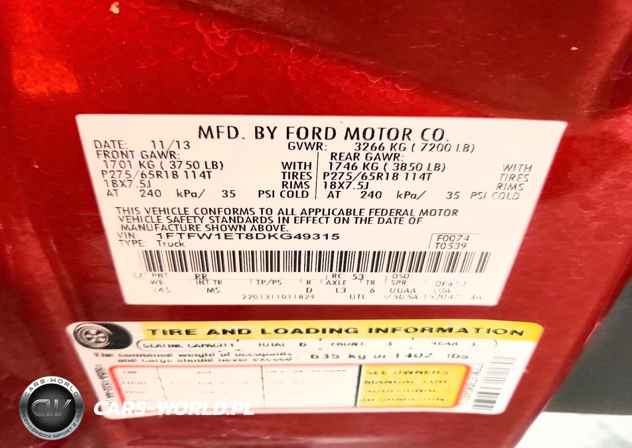2013 Ford F150 Supercrew VIN:1FTFW1ET8DKG49315 - 12