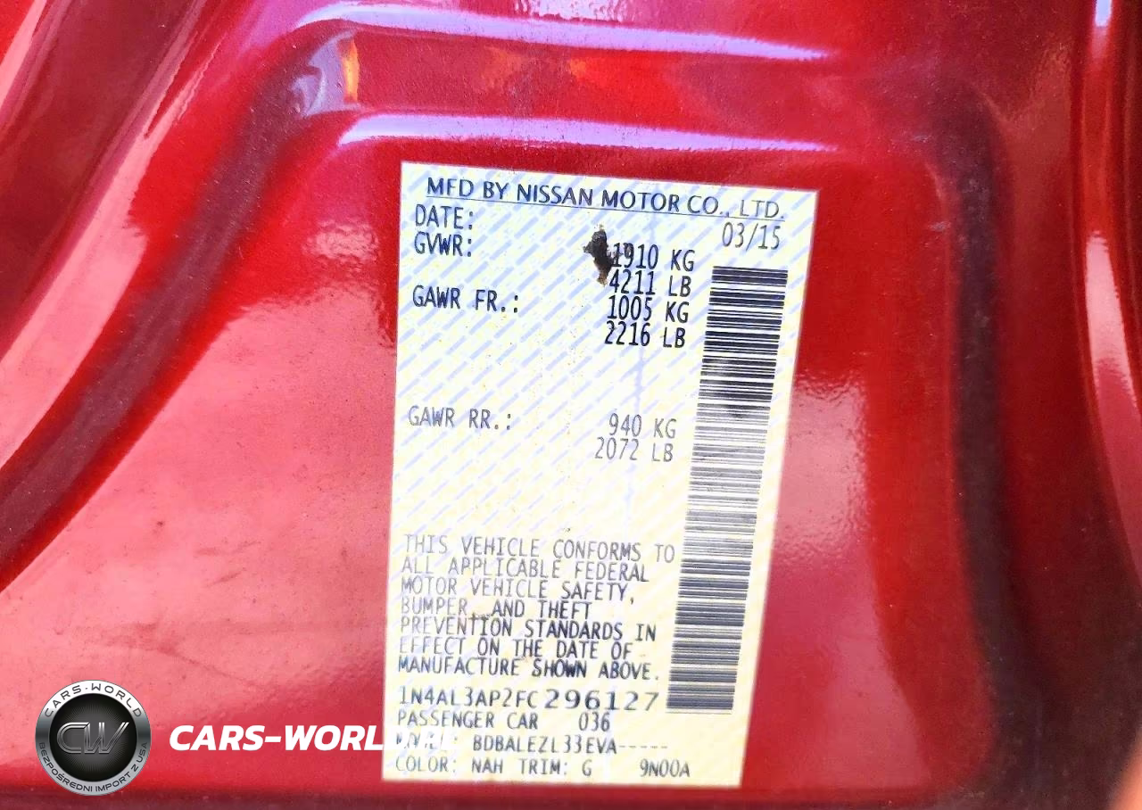 2015 Nissan Altima 2.5 S VIN:1N4AL3AP2FC296127 - 12