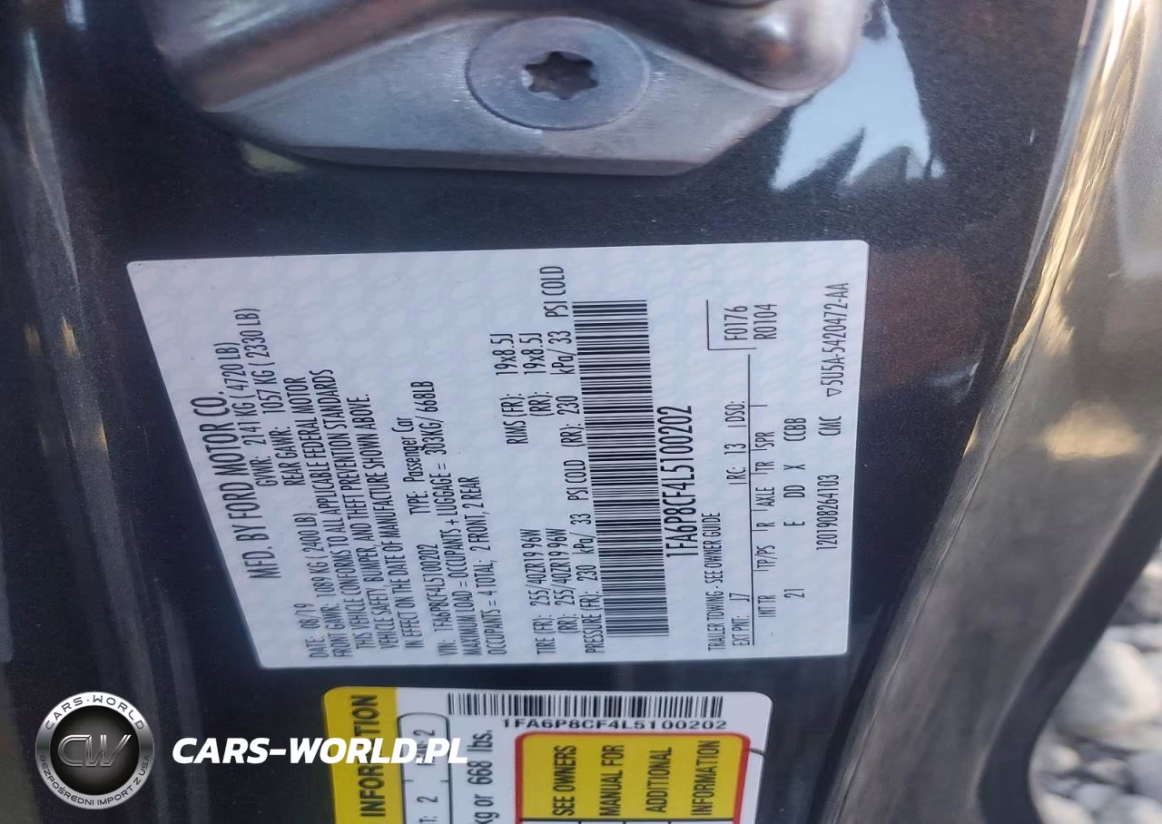 2020 Ford Mustang Gt VIN:1FA6P8CF4L5100202 - 12