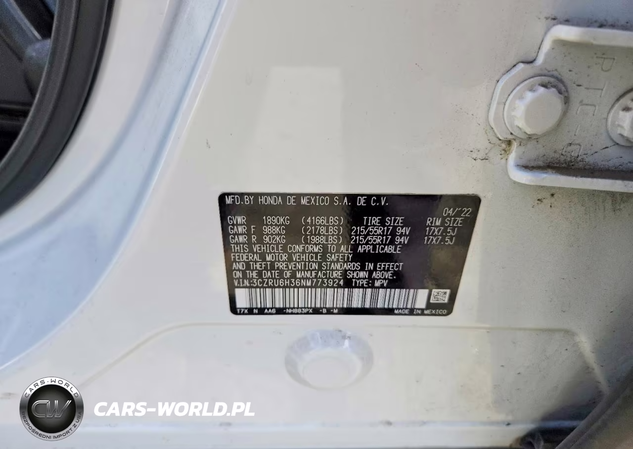 2022 Honda Hr-V Lx VIN:3CZRU6H36NM773924 - 12