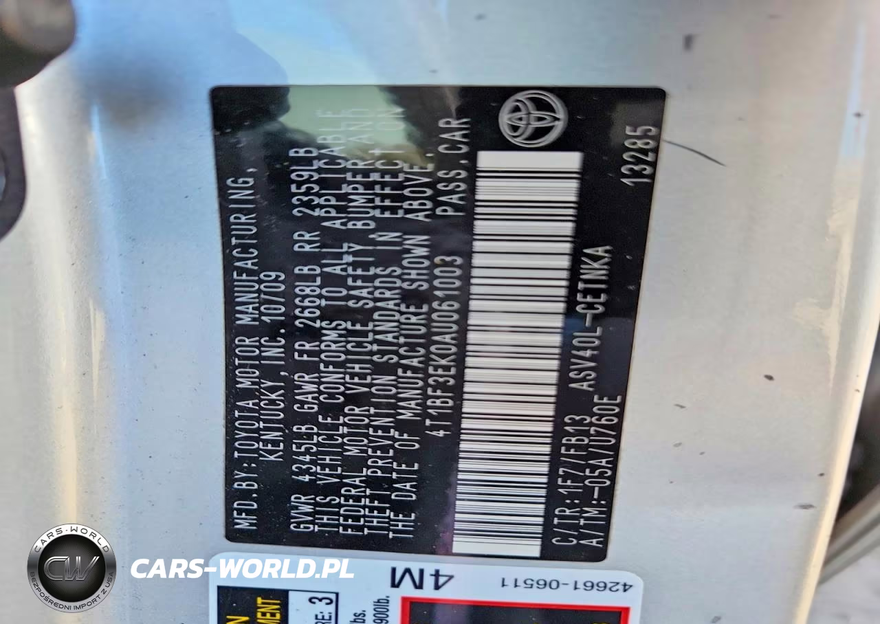 2010 Toyota Camry Le VIN:4T1BF3EK0AU061003 - 12