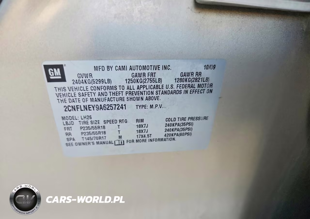 2010 Chevrolet Equinox Lt VIN:2CNFLNEY9A6257241 - 12