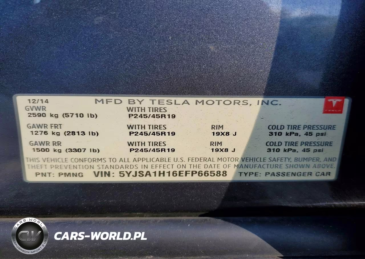 2014 Tesla Model S VIN:5YJSA1H16EFP66588 - 14