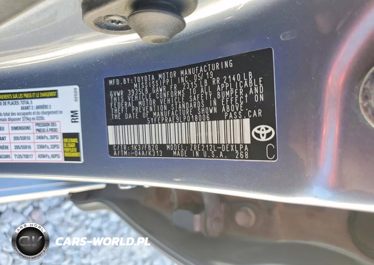 2020 Toyota Corolla Le VIN:5YFEPRAE9LP018006 - 12