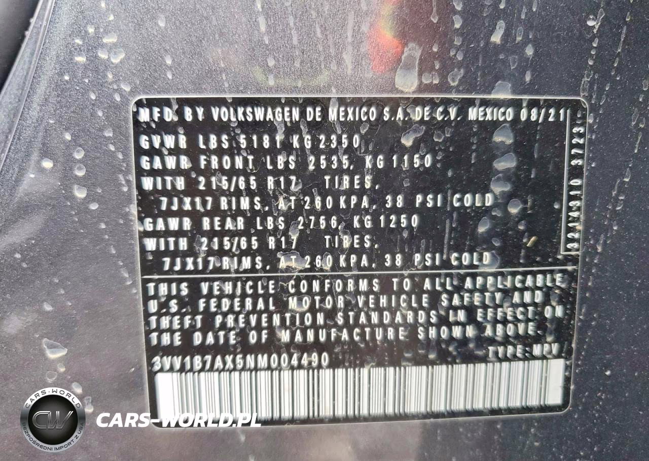2022 Volkswagen Tiguan S VIN:3VV1B7AX5NM004490 - 13