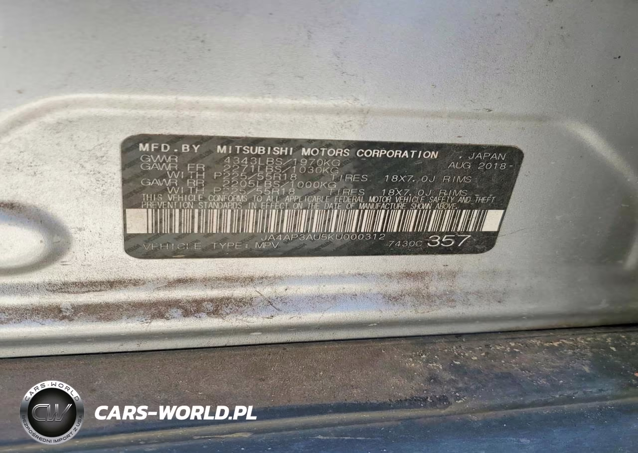 2019 Mitsubishi Outlander Sport Es VIN:JA4AP3AU5KU000312 - 13