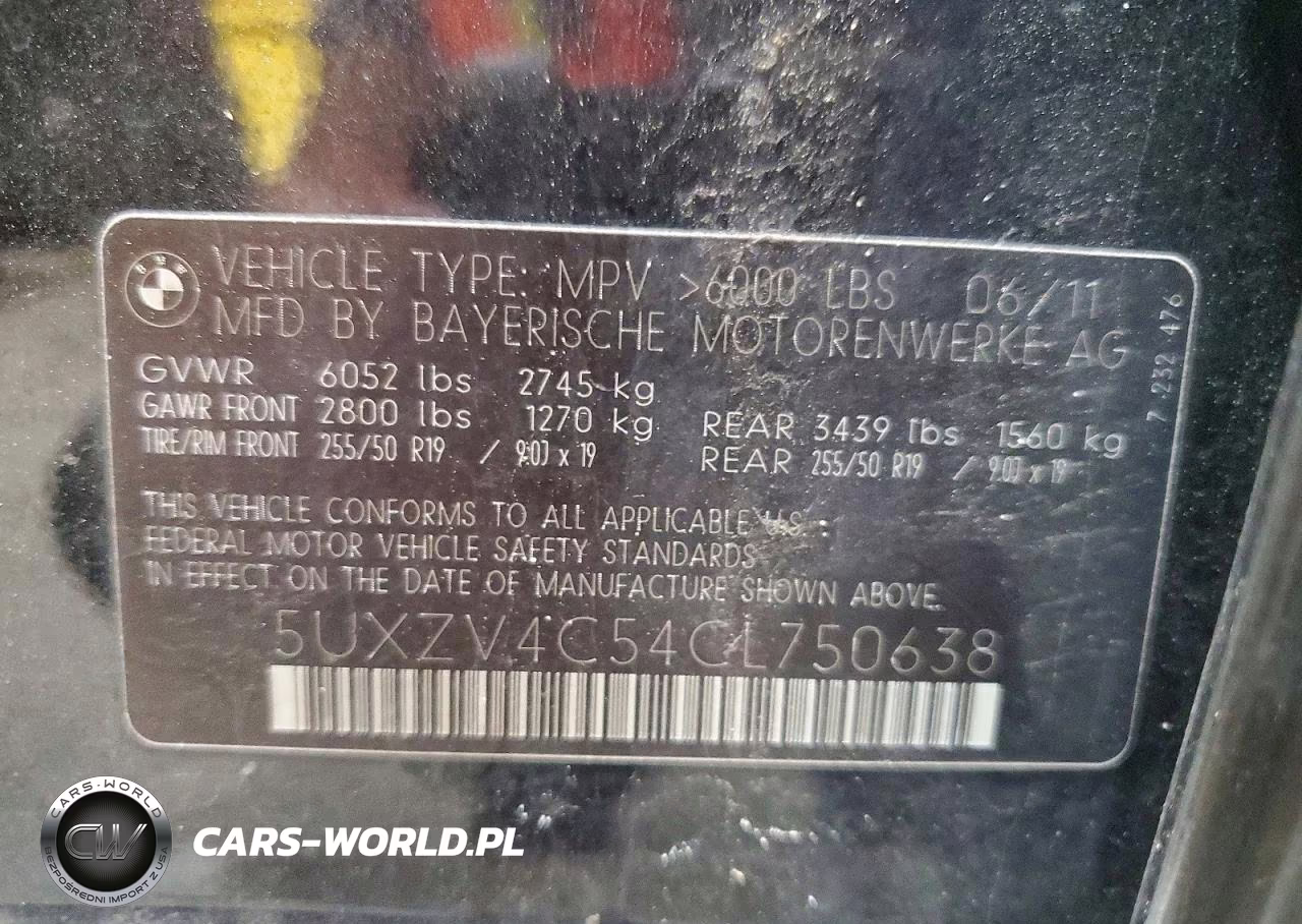 2012 BMW X5 xDrive35I VIN:5UXZV4C54CL750638 - 13